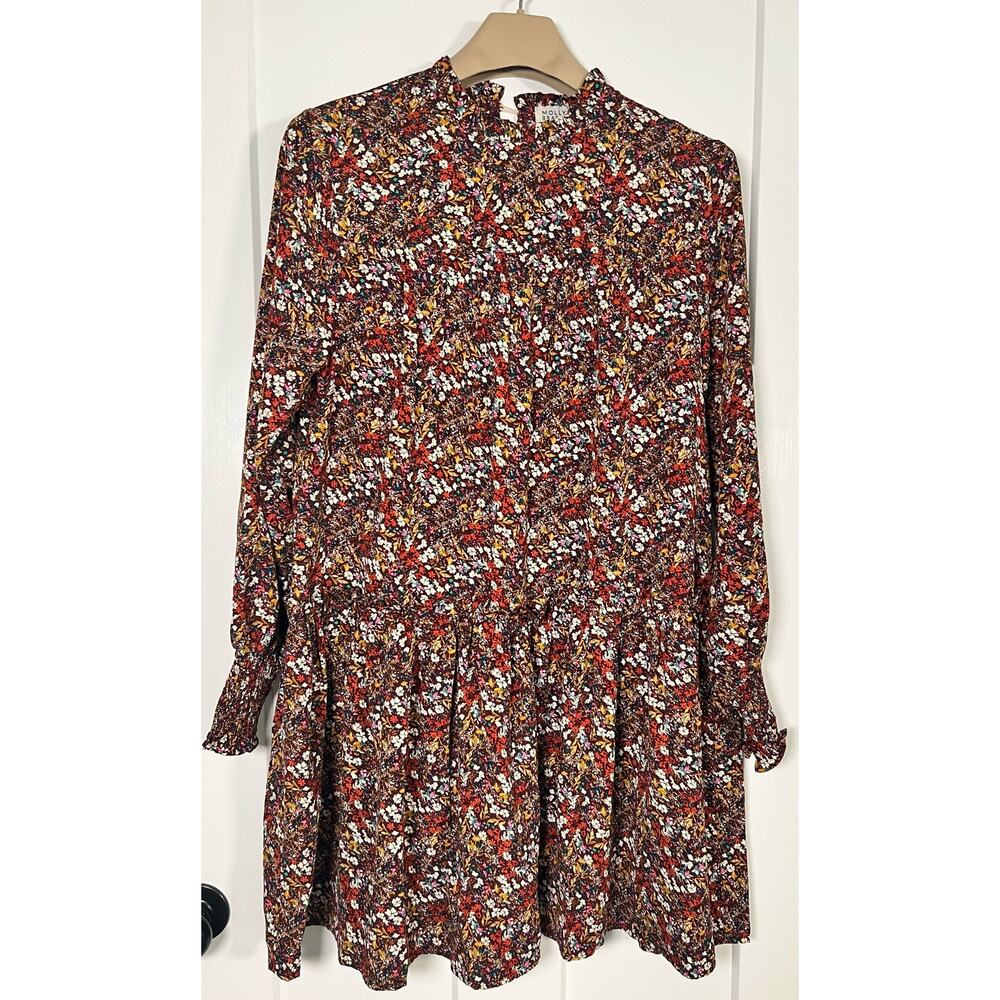 Molly Bracken Floral Dress Size Medium Tiered Long Sleeve